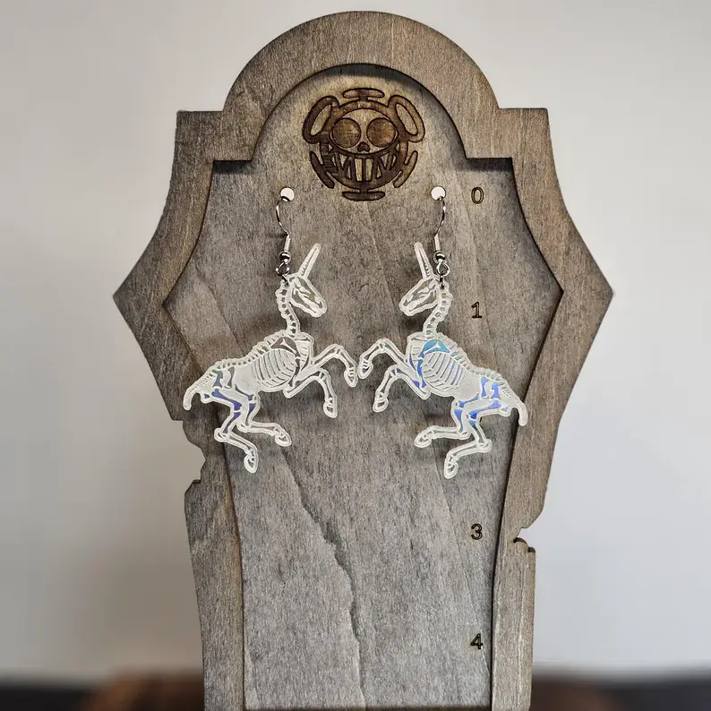 Thumbnail: Skeleton Unicorn Earrings 