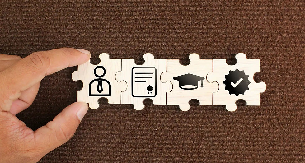 Puzzle pieces depicting a career path