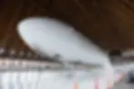 Airship under construction in a hangar