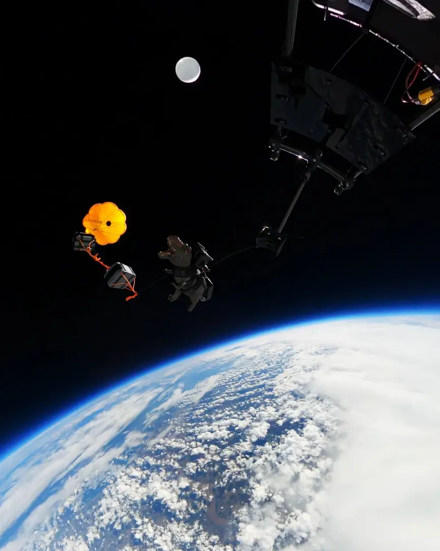 How Ridiculous' toy T. rex being deployed in space