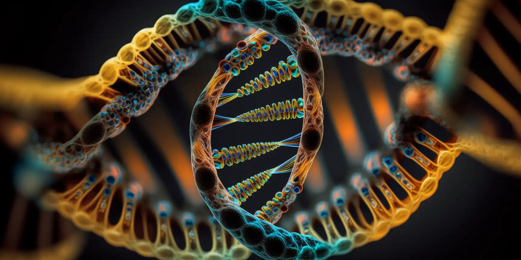 Multi coloured DNA strands