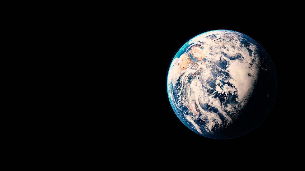 Planet Earth floating in space.