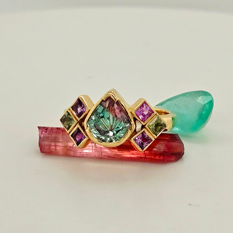 Thumbnail: 14kt Gold Bicolor Tourmaline Ring 