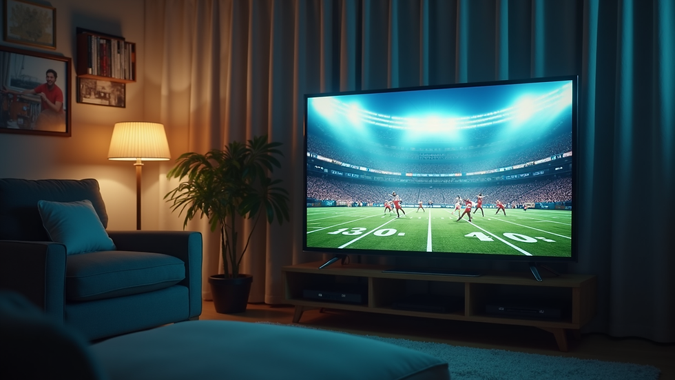 Close-up view of a TV screen showing a popular Super Bowl commercial