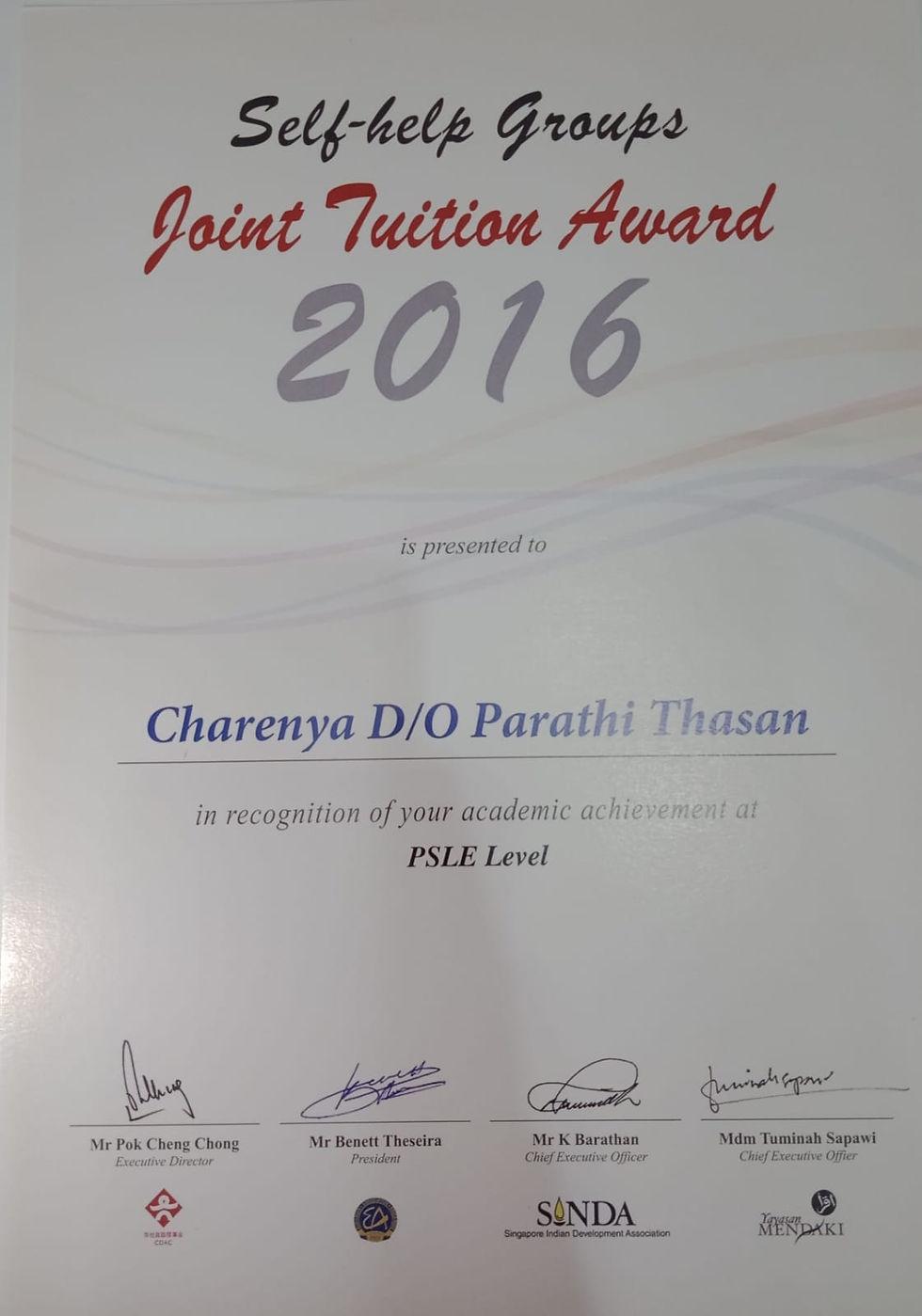 Sinda Award 2016