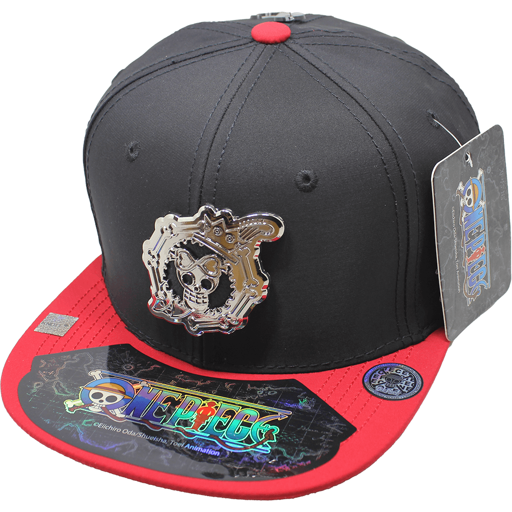 Gorra One Piece Brook Placa Metálica Cromada con textura en Vinipiel