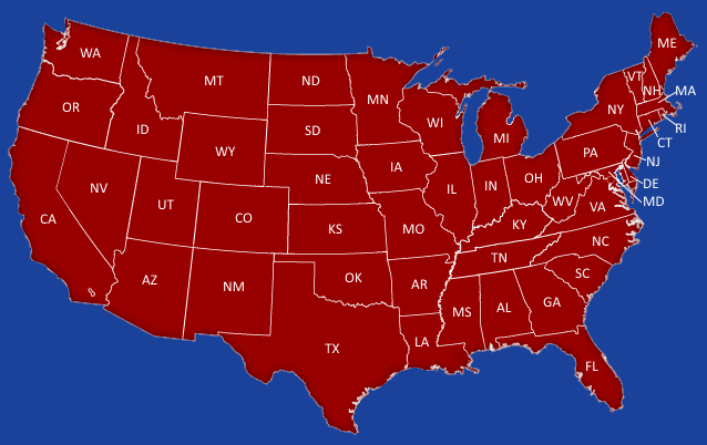 Map of the United States of America