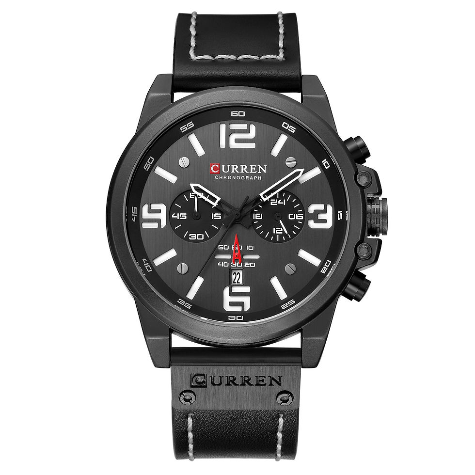 Thumbnail: 6-Needle Quartz Watch with Calendar and Waterproof Strap