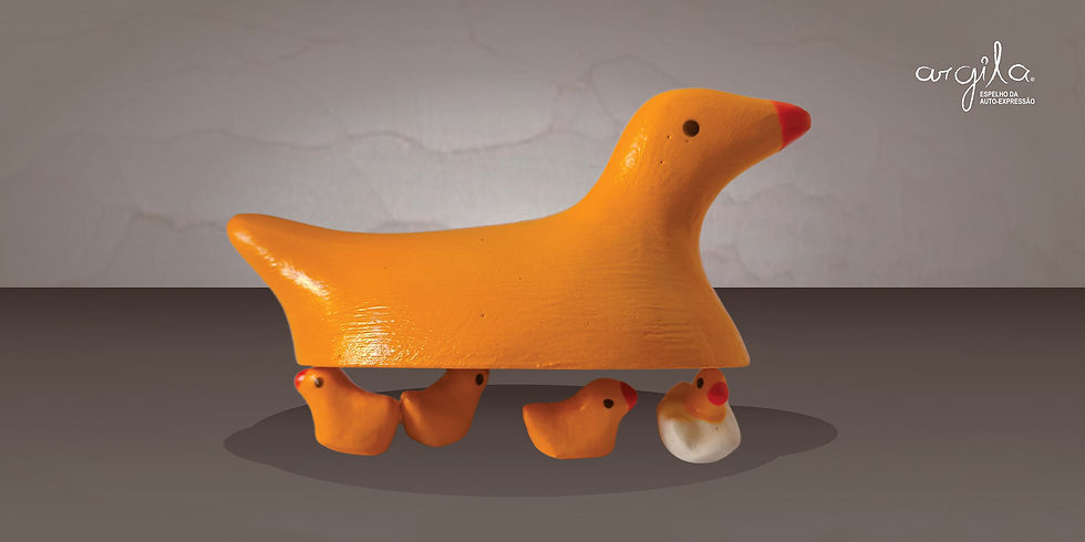 Pata-choca com patinhos embaixo