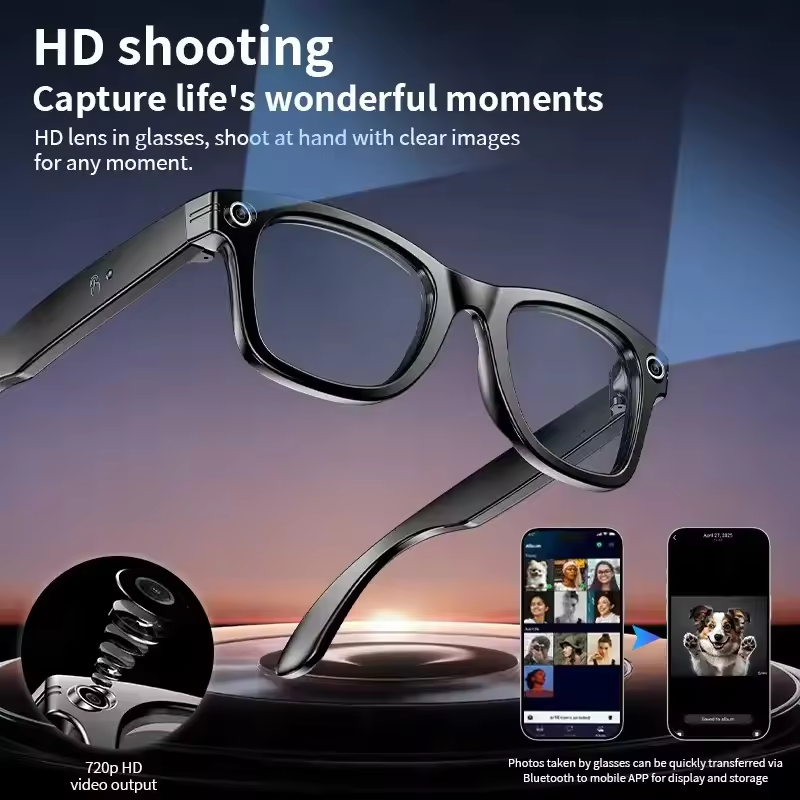 Thumbnail: AI Smart Glasses 800W Anti Shake HD Camera Video Recording Languages Translation