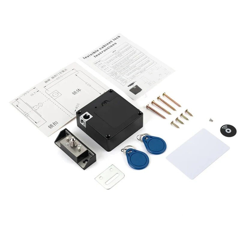 Thumbnail: Smart Drawer Lock Invisible Electronic RFID 13.56MHz IC Cabinet Lock Unlock Inte