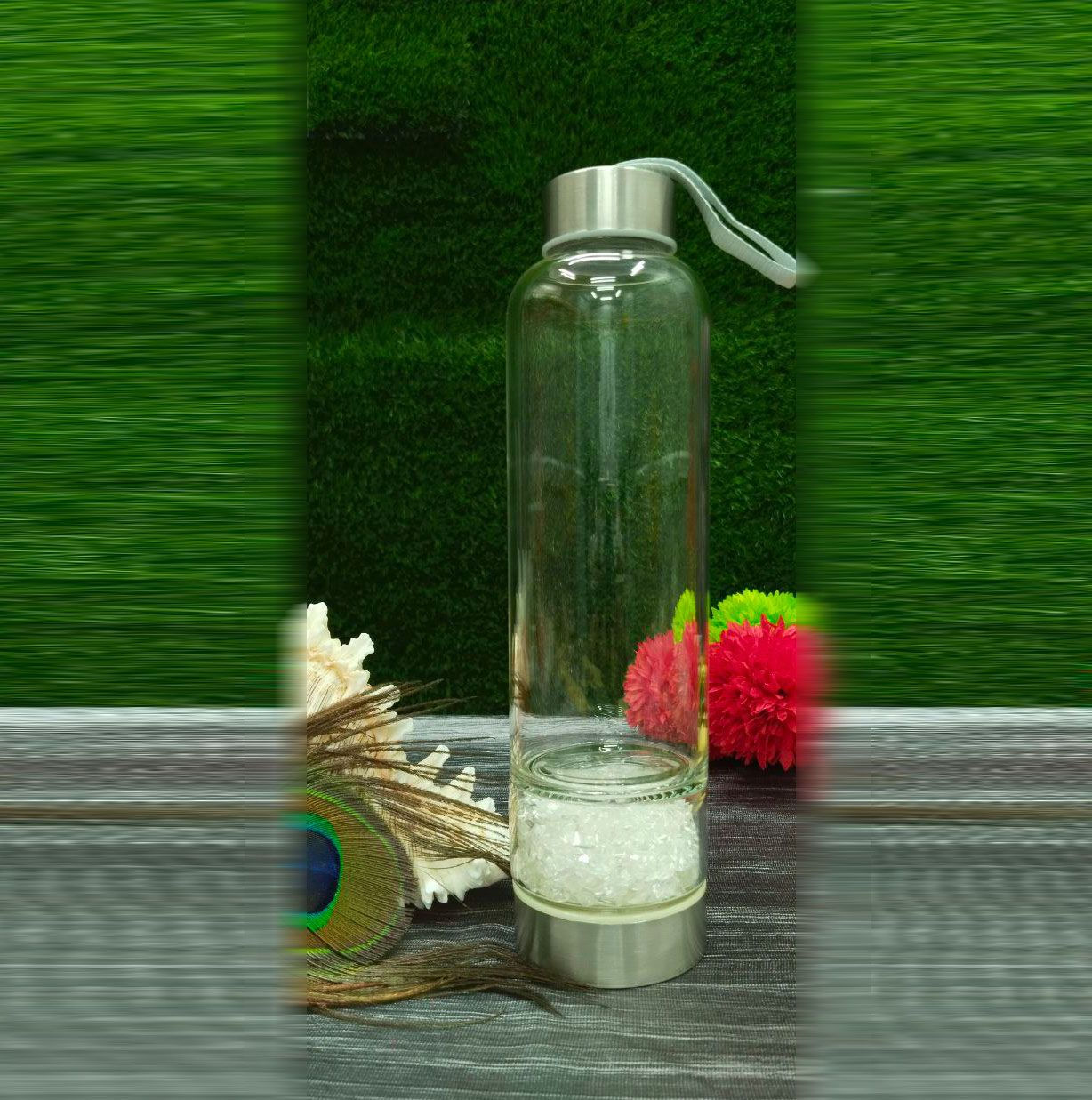 Clear Quartz Elixir Water Bottle, Clear Quartz Crystal