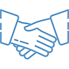An icon of shaking hands