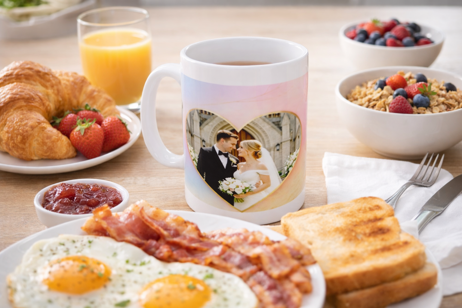Personalisierte Fototasse mit Herzmotiv und eigenem Foto – Geschenkidee für Familie oder Partner.