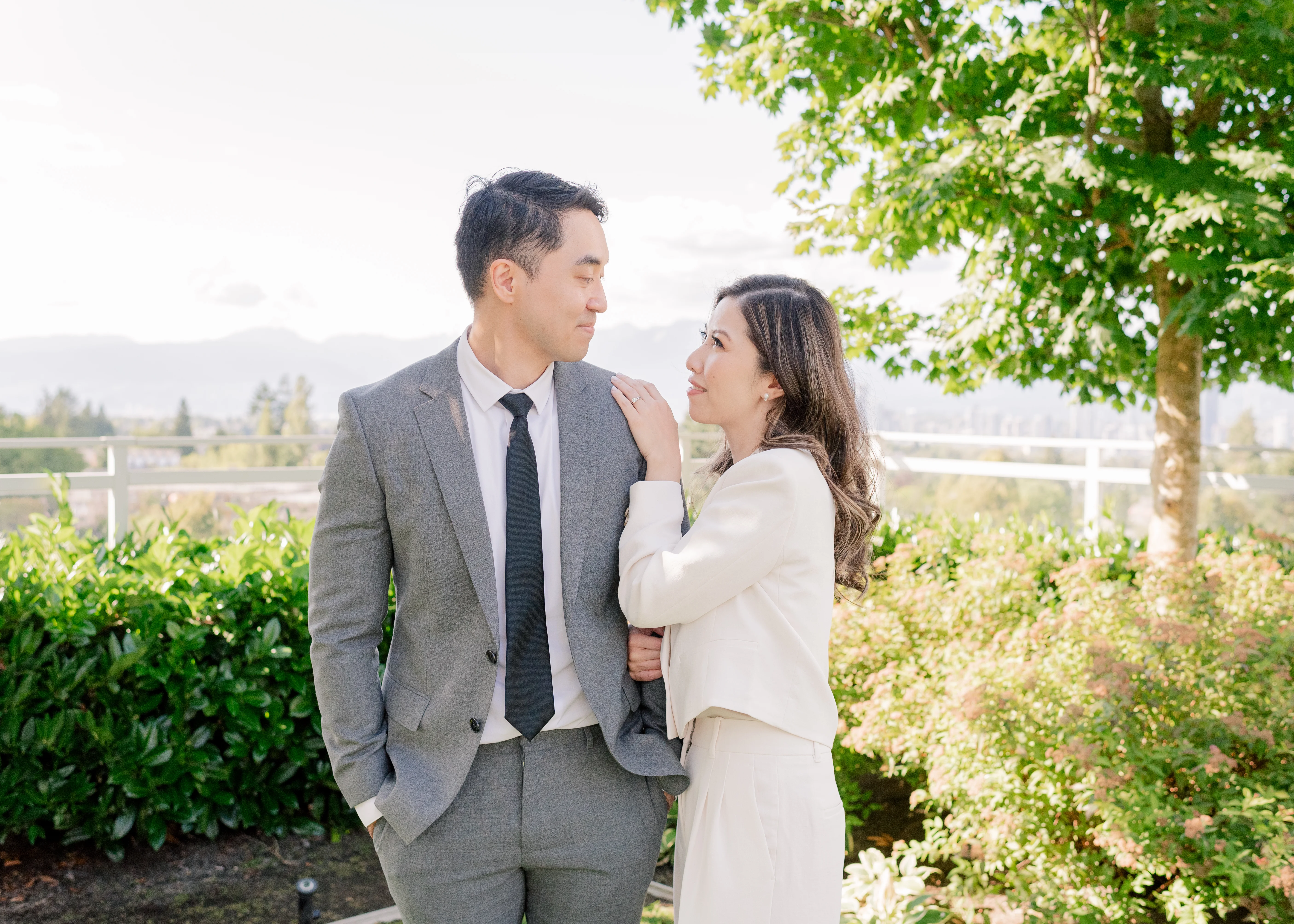 bride and groom romantic portraits after civil ceremony in Vancouver, B.C. 