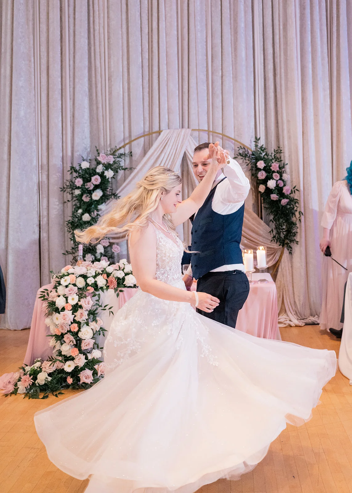 Beautifully decorated reception with personal touches from the bride and groom.