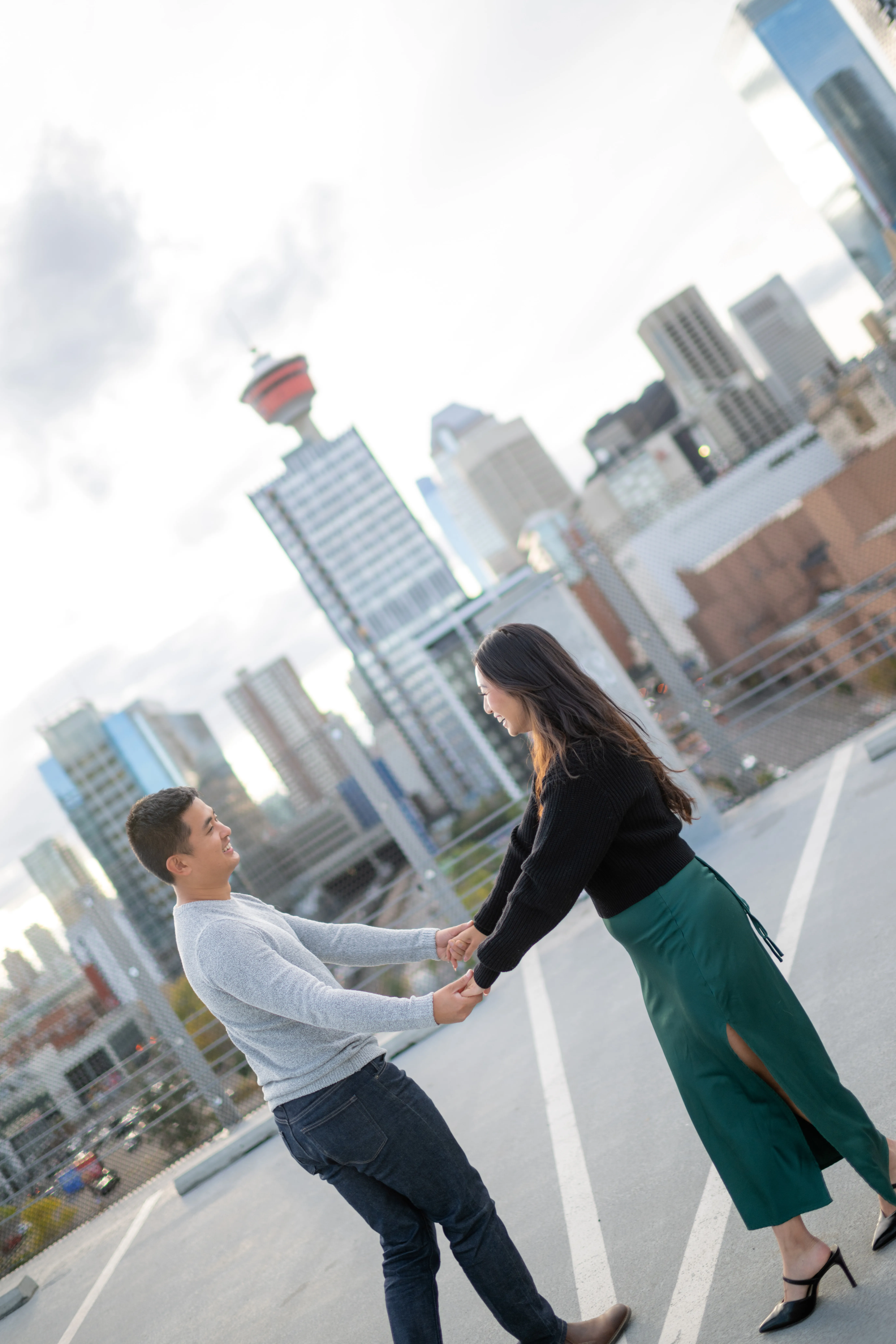 Romantic rooftop photos at Platform Parkade Calgary Alberta