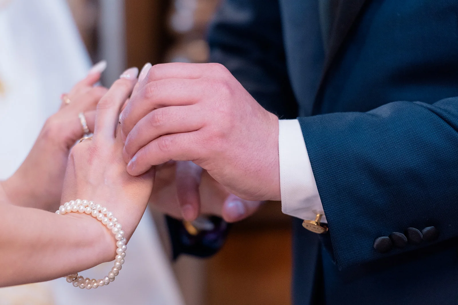 Serbian Orthodox wedding ceremony with traditional rituals including candles, crowns, and cords