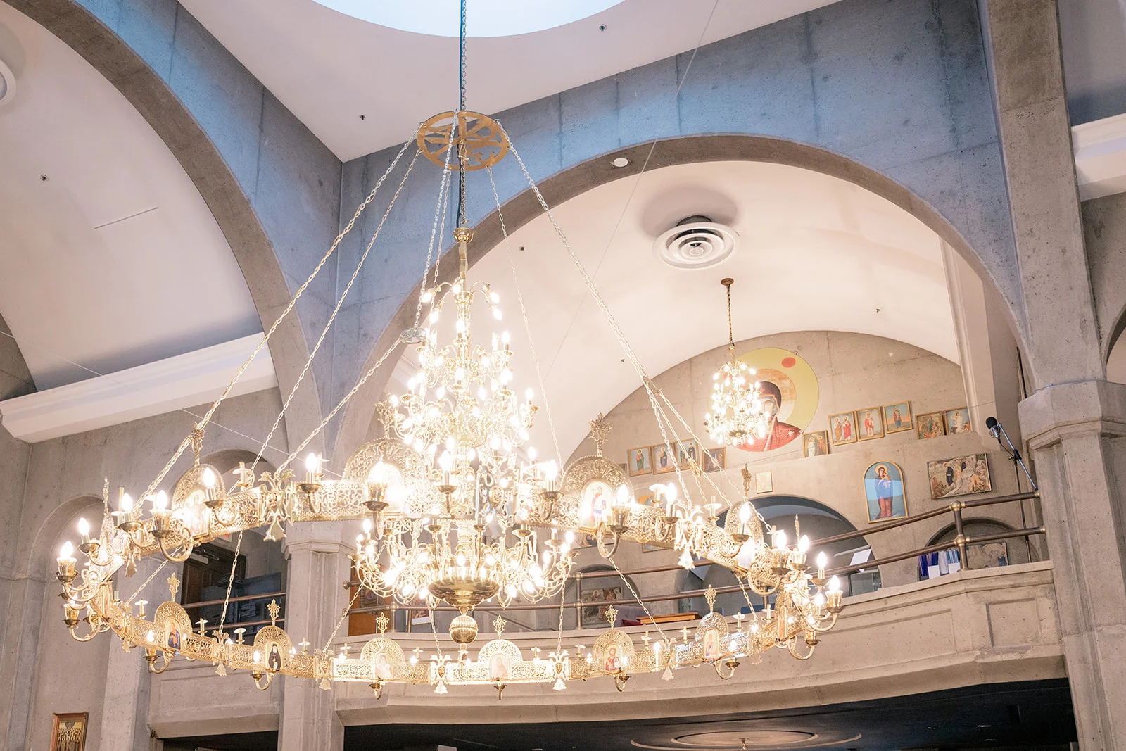 Serbian Orthodox wedding ceremony with traditional rituals including candles, crowns, and cords