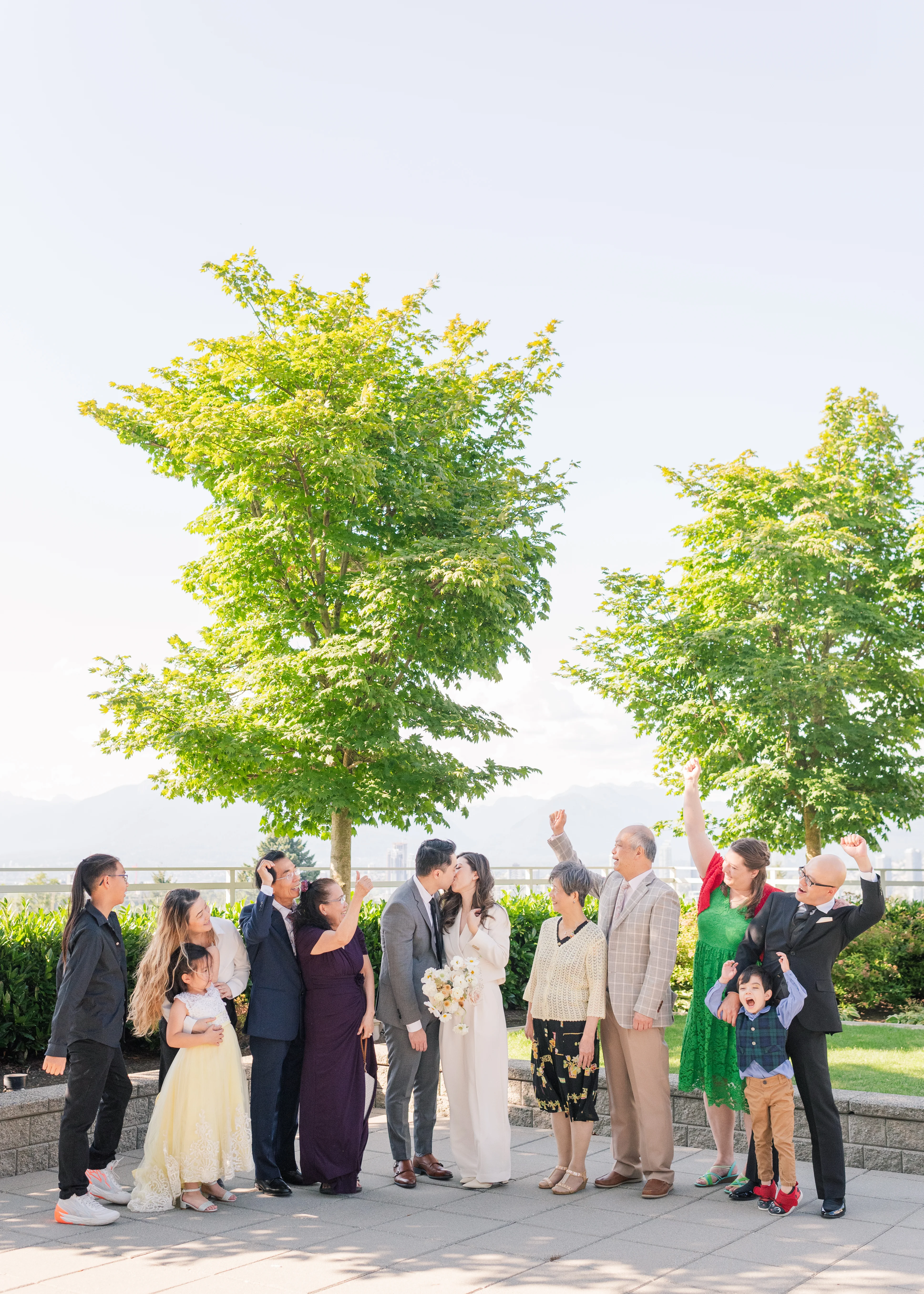bride and groom romantic portraits after civil ceremony in Vancouver, B.C. 