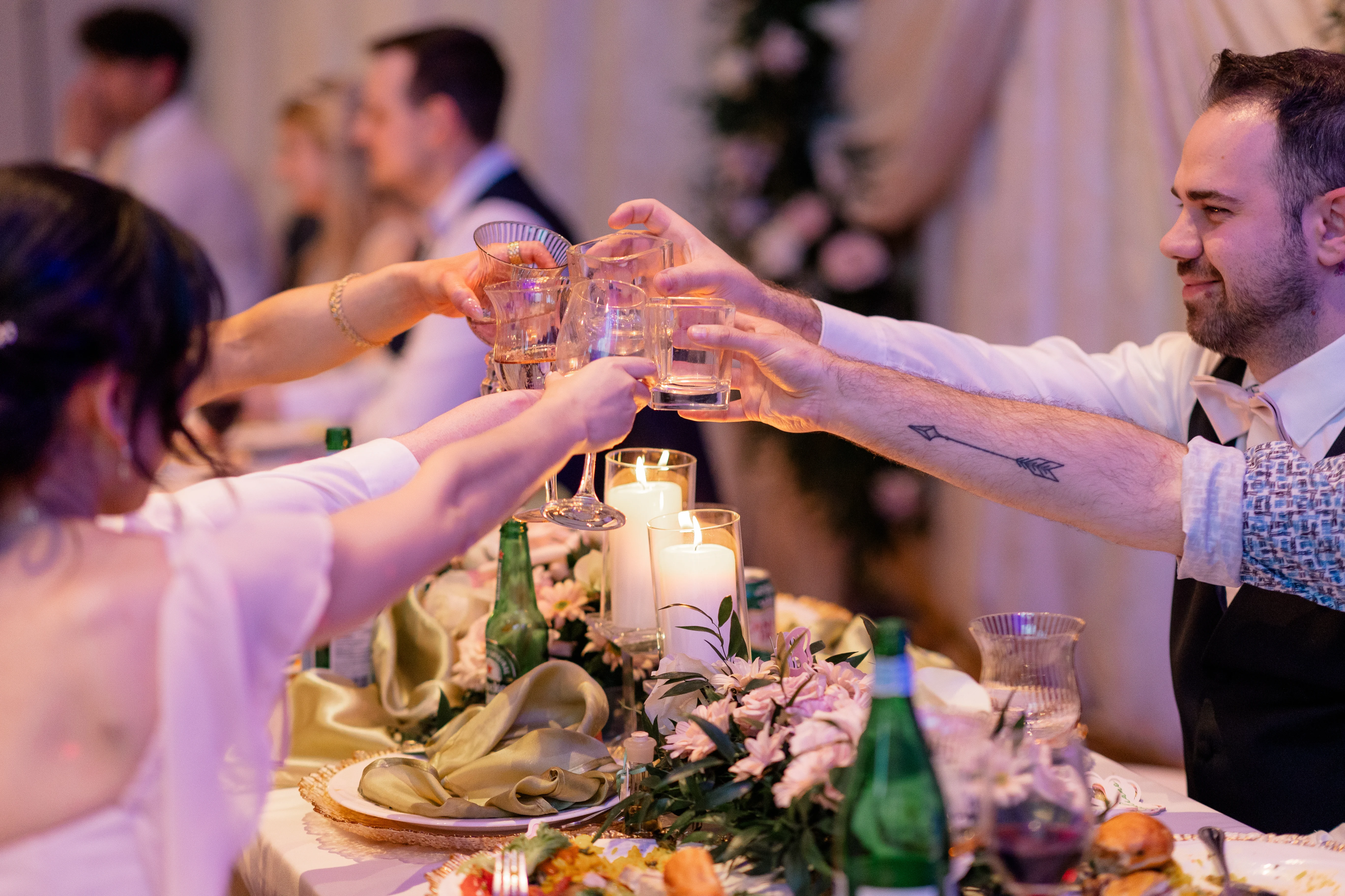 Beautifully decorated reception with personal touches from the bride and groom.