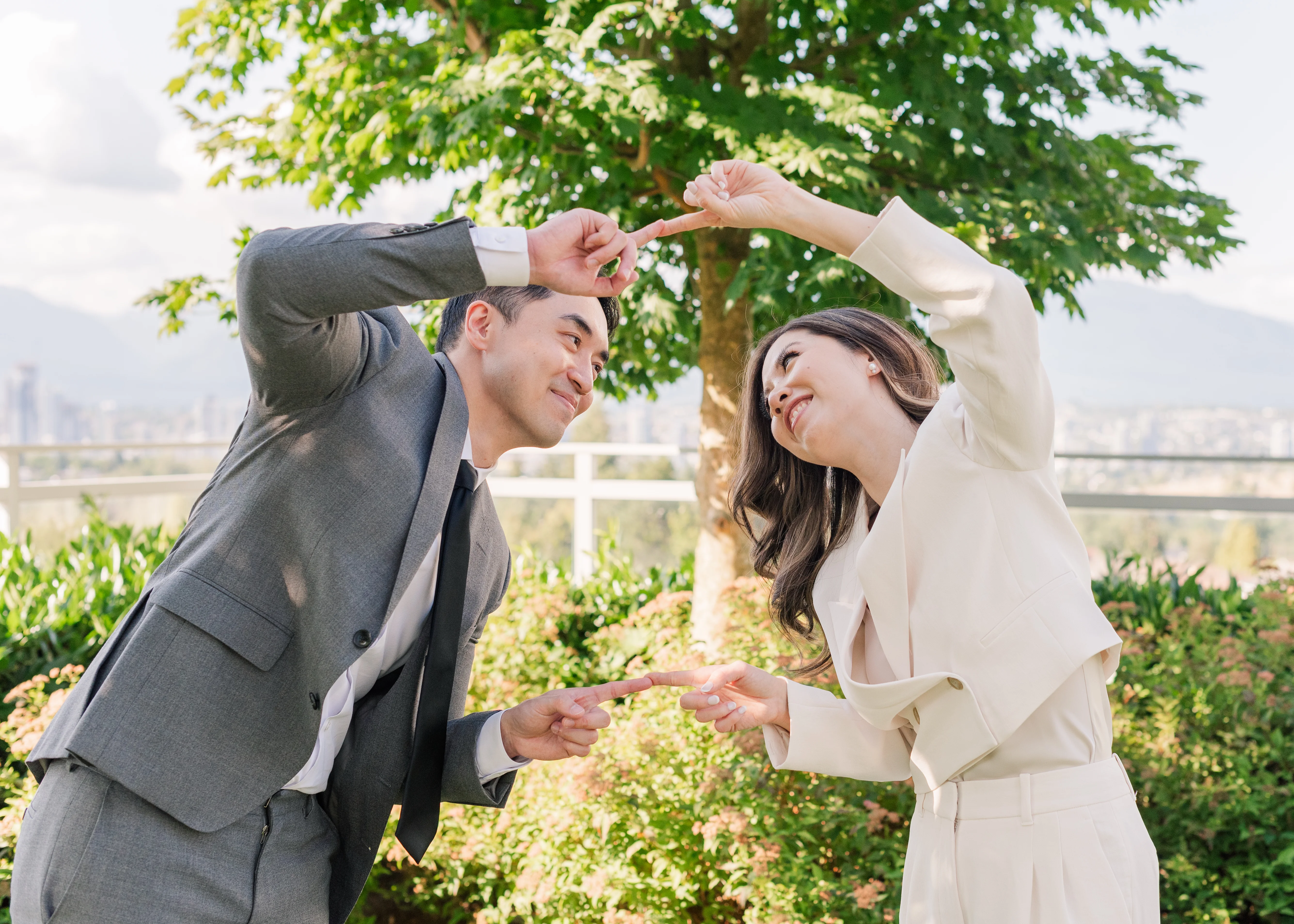 bride and groom romantic portraits after civil ceremony in Vancouver, B.C. 