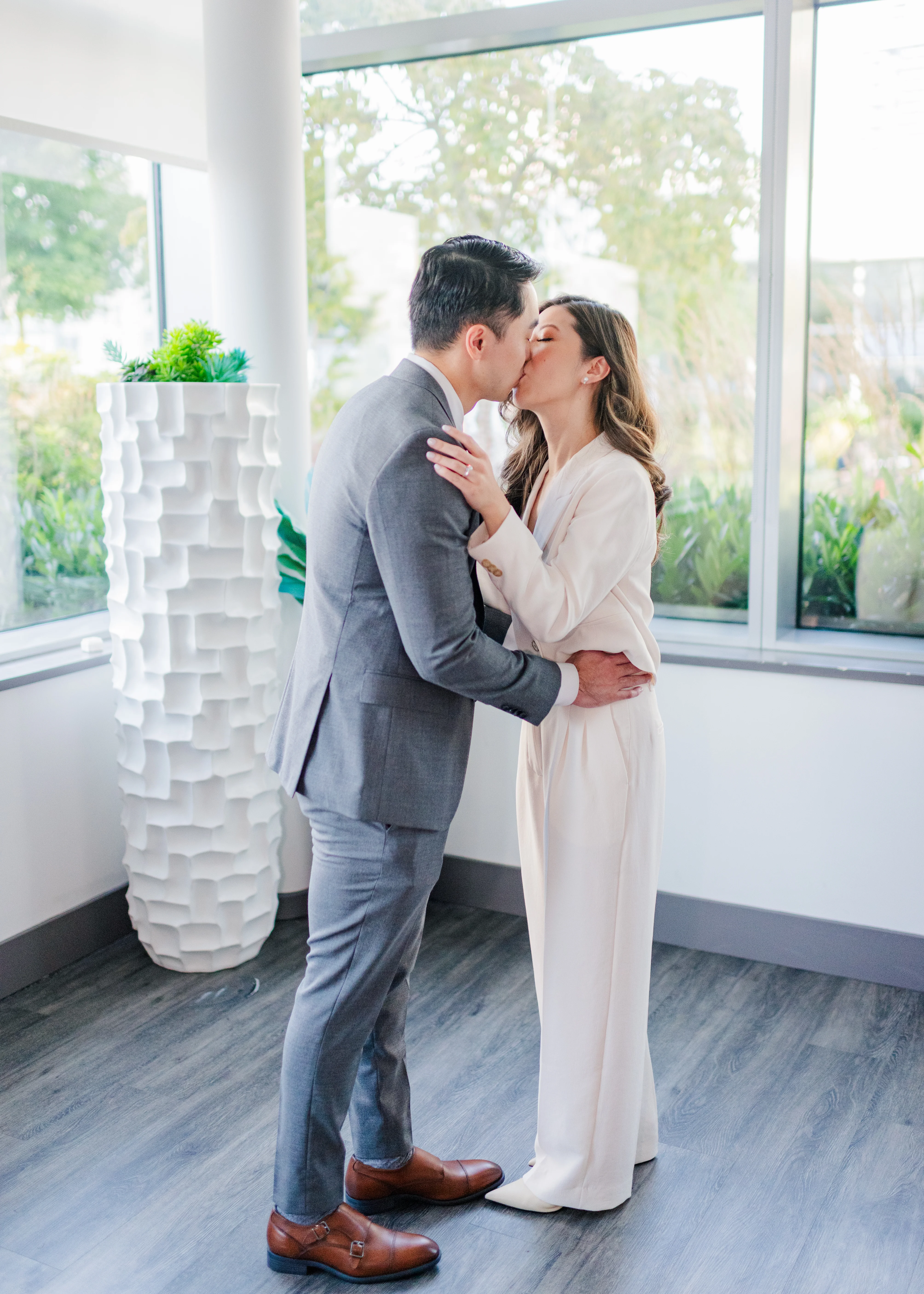 first kiss in a civil wedding ceremony in Burnaby, B.C.
