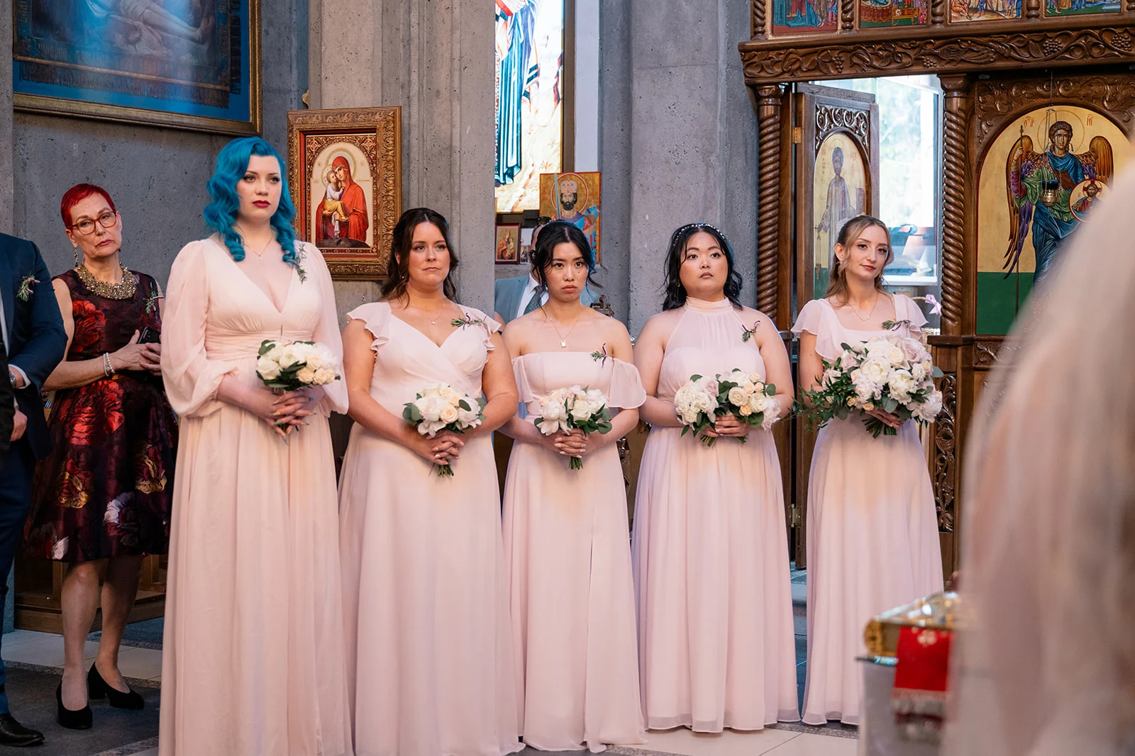 Serbian Orthodox wedding ceremony with traditional rituals including candles, crowns, and cords