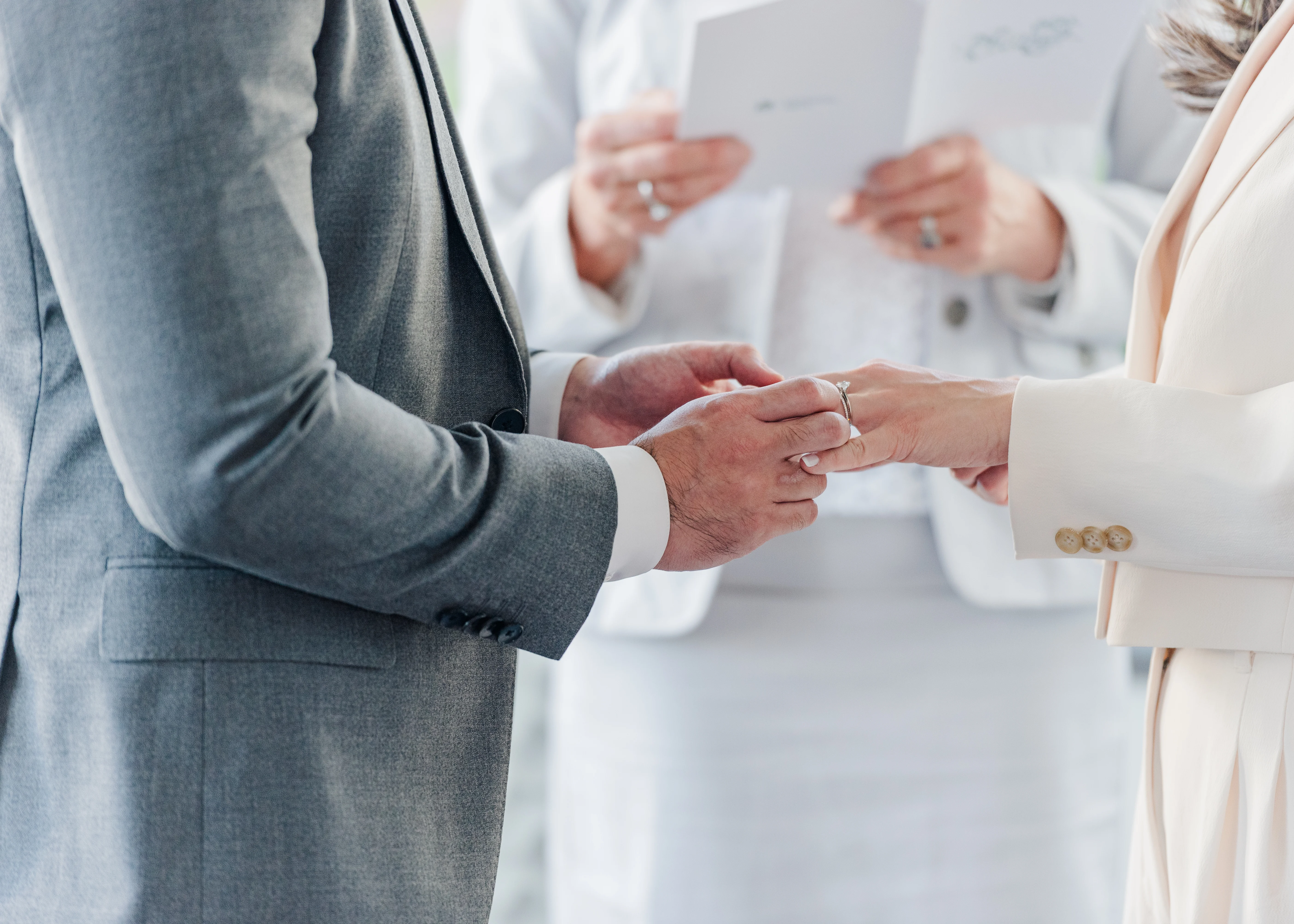ring exchange in a civil wedding ceremony in Burnaby, B.C.