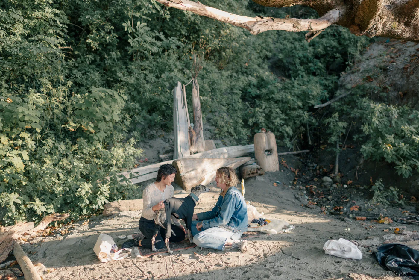 An emotional and romantic same-sex proposal in a forest setting, filled with love, joy, and celebration. A candid moment captured by a Canadian LGBTQ+ engagement photographer.