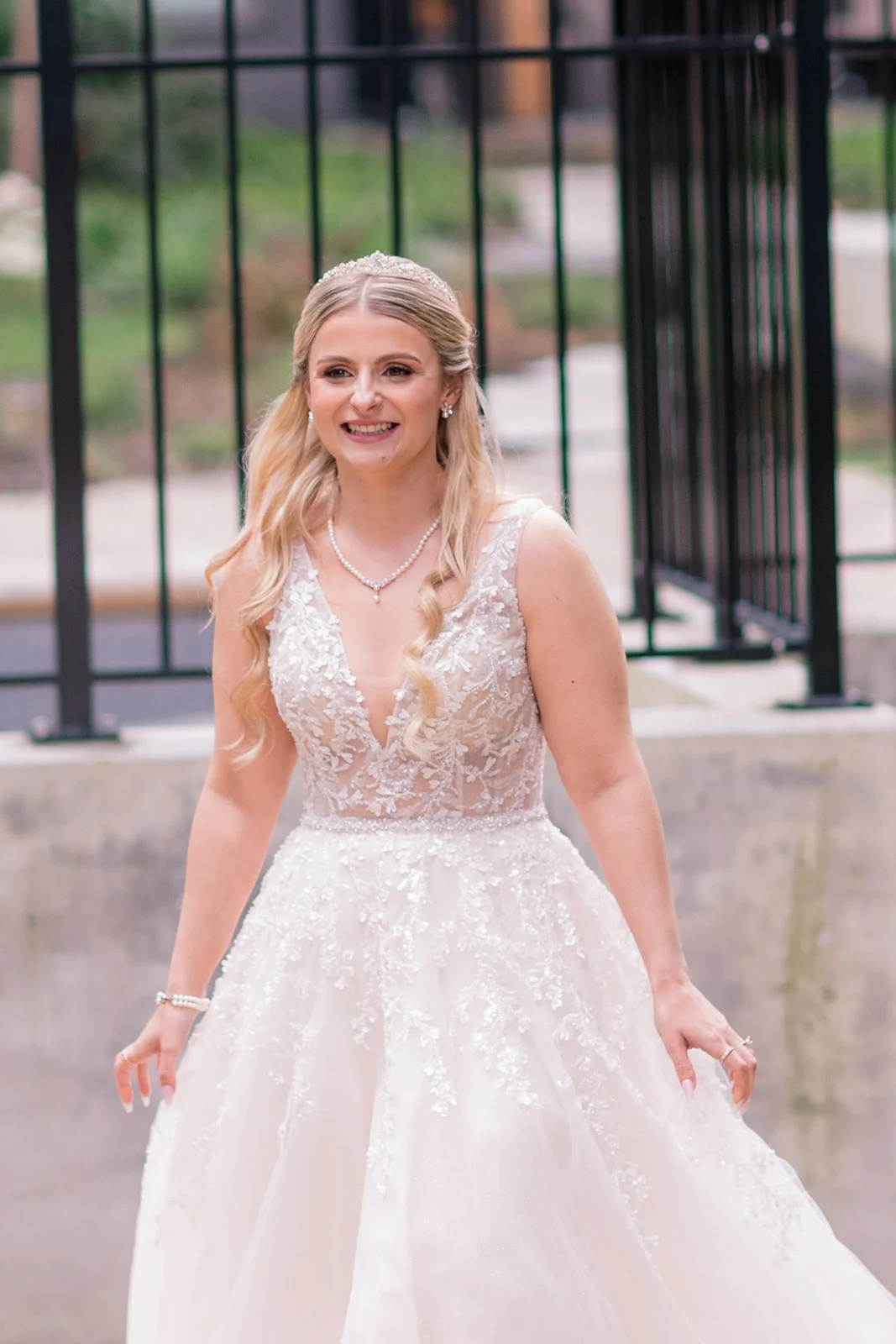Bride and groom seeing each other for the first time on their wedding day, sharing an emotional and heartfelt moment.