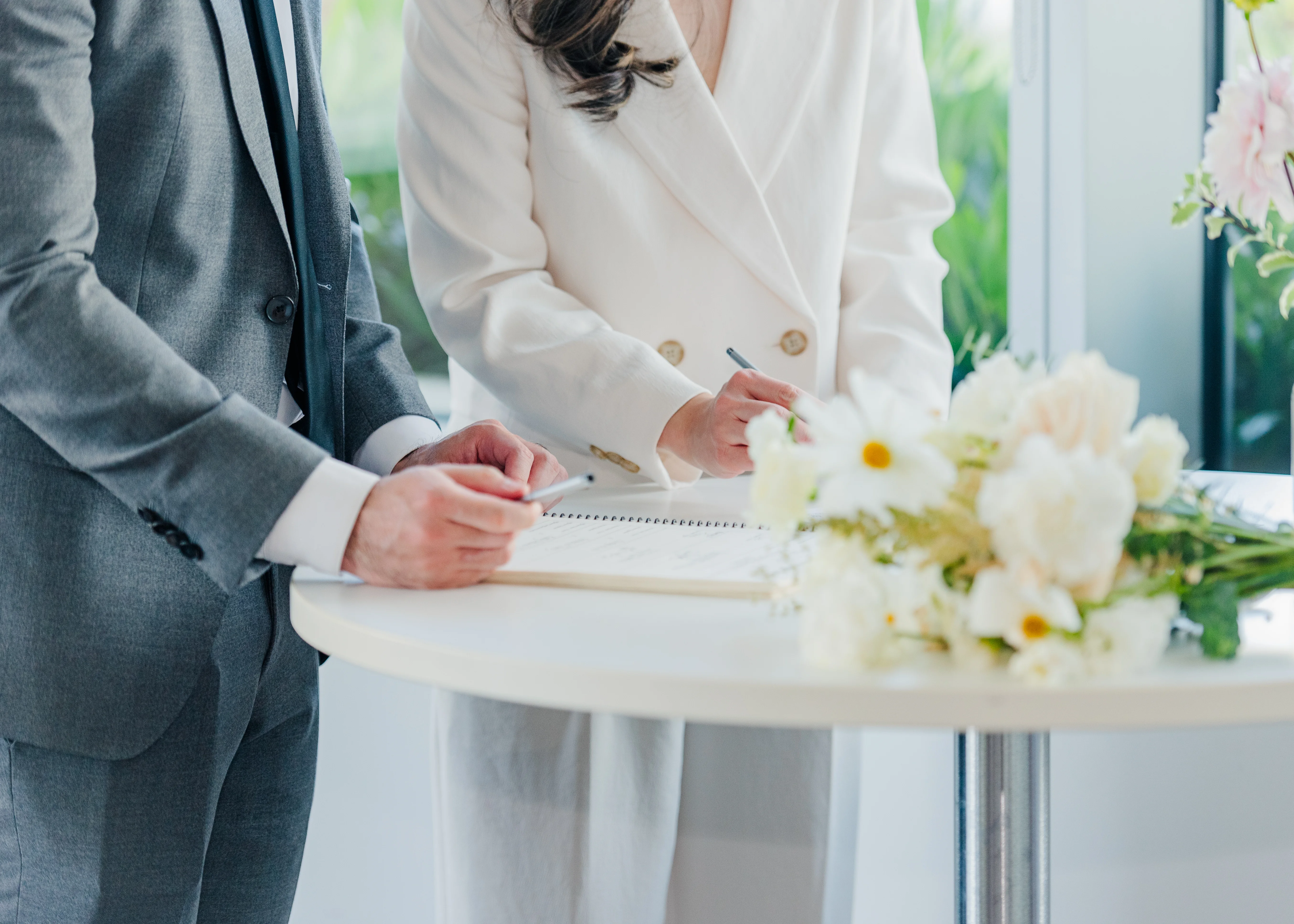 signing ceremony in a civil wedding ceremony in Burnaby, B.C. wedding photography