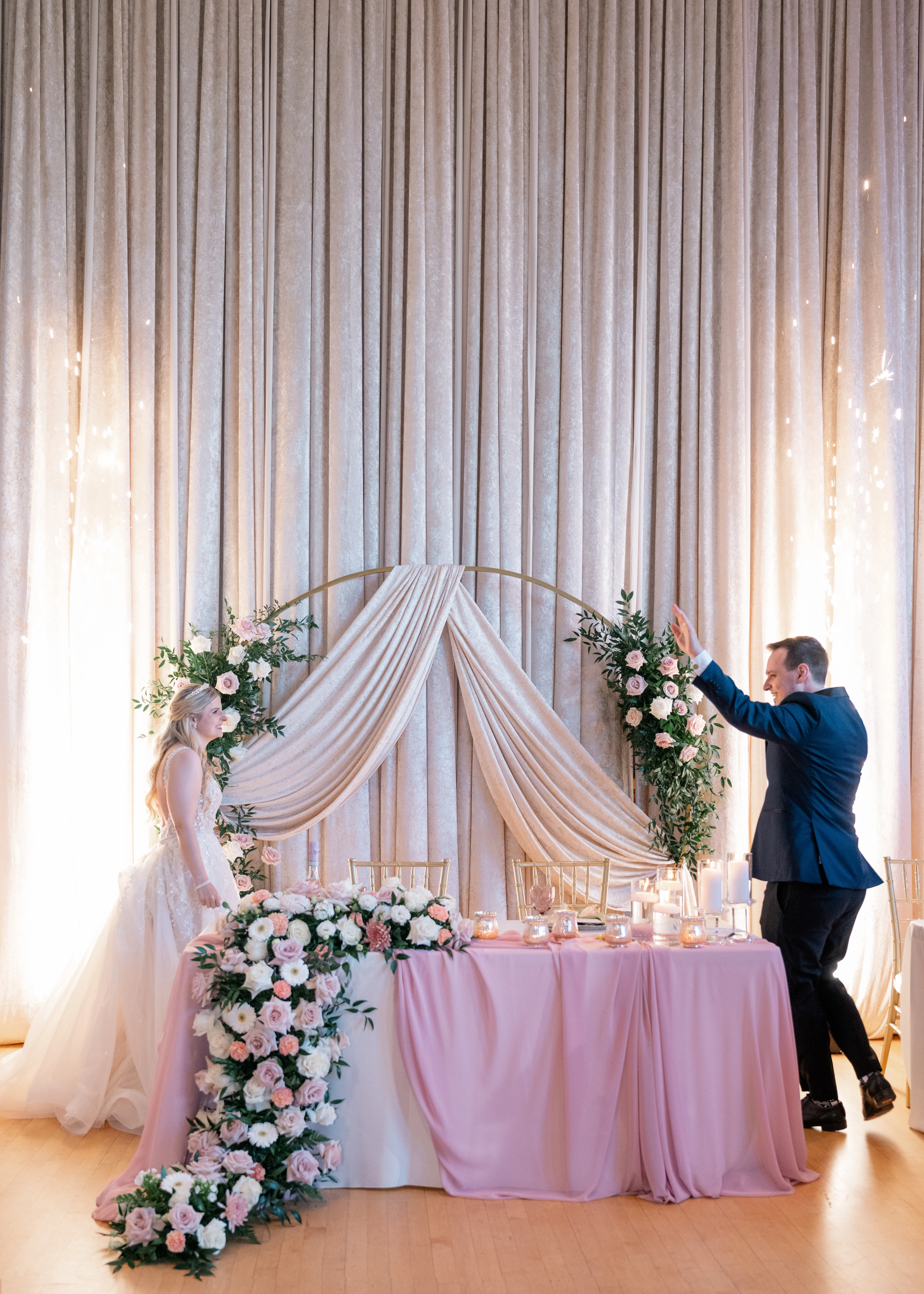 Beautifully decorated reception with personal touches from the bride and groom.