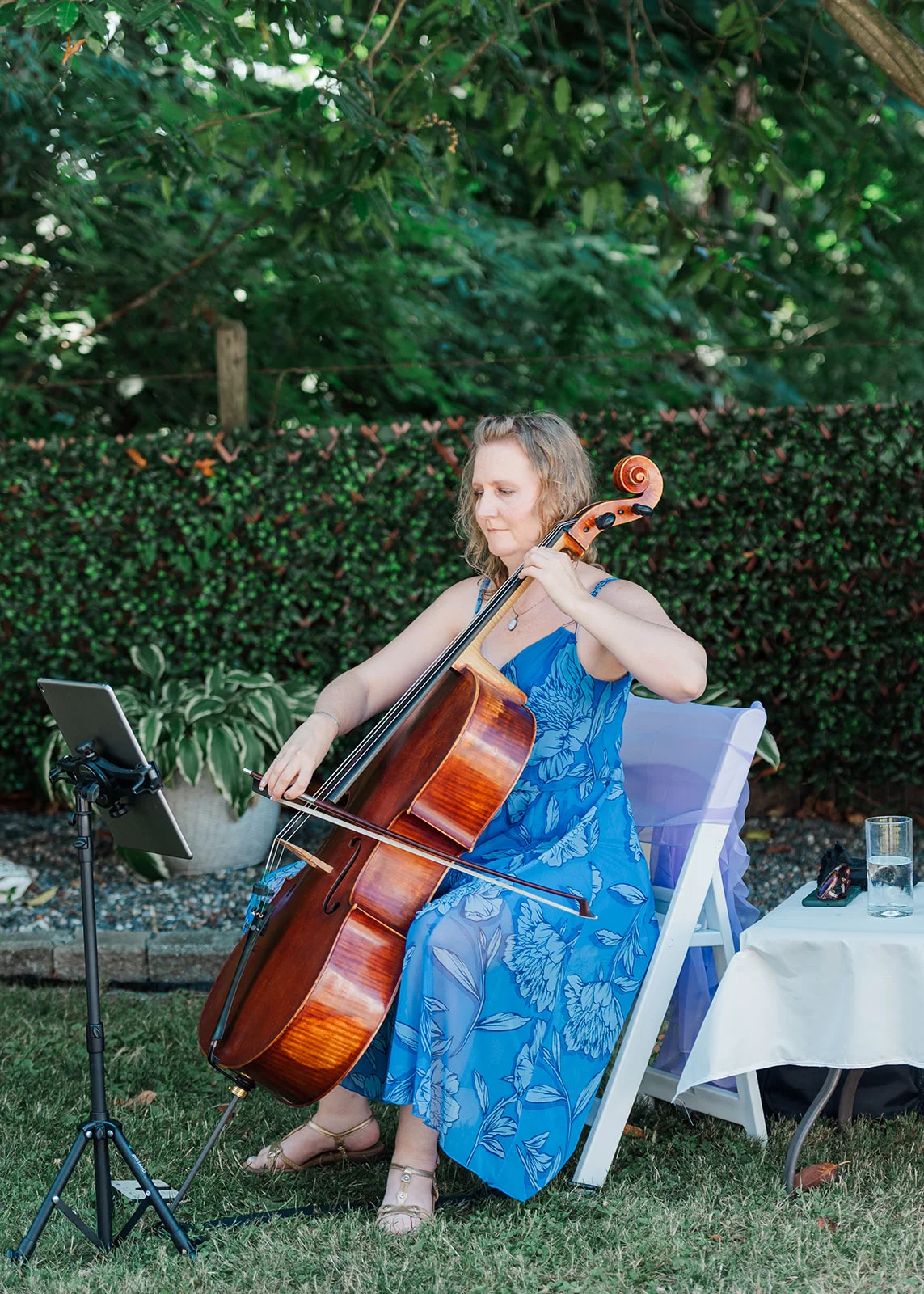 cellist wedding backyard summer mission, british columbia 
