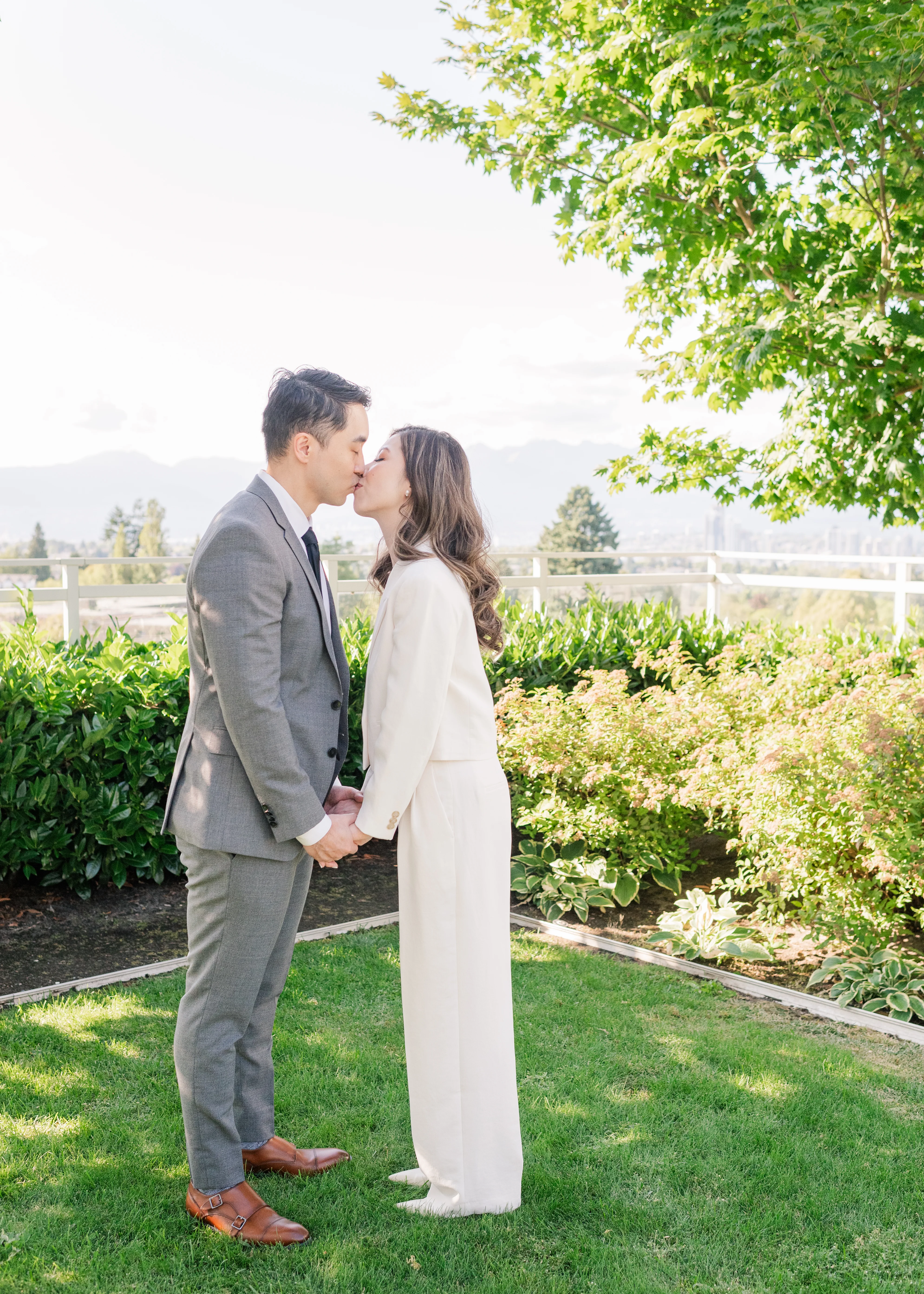 bride and groom romantic portraits after civil ceremony in Vancouver, B.C. 