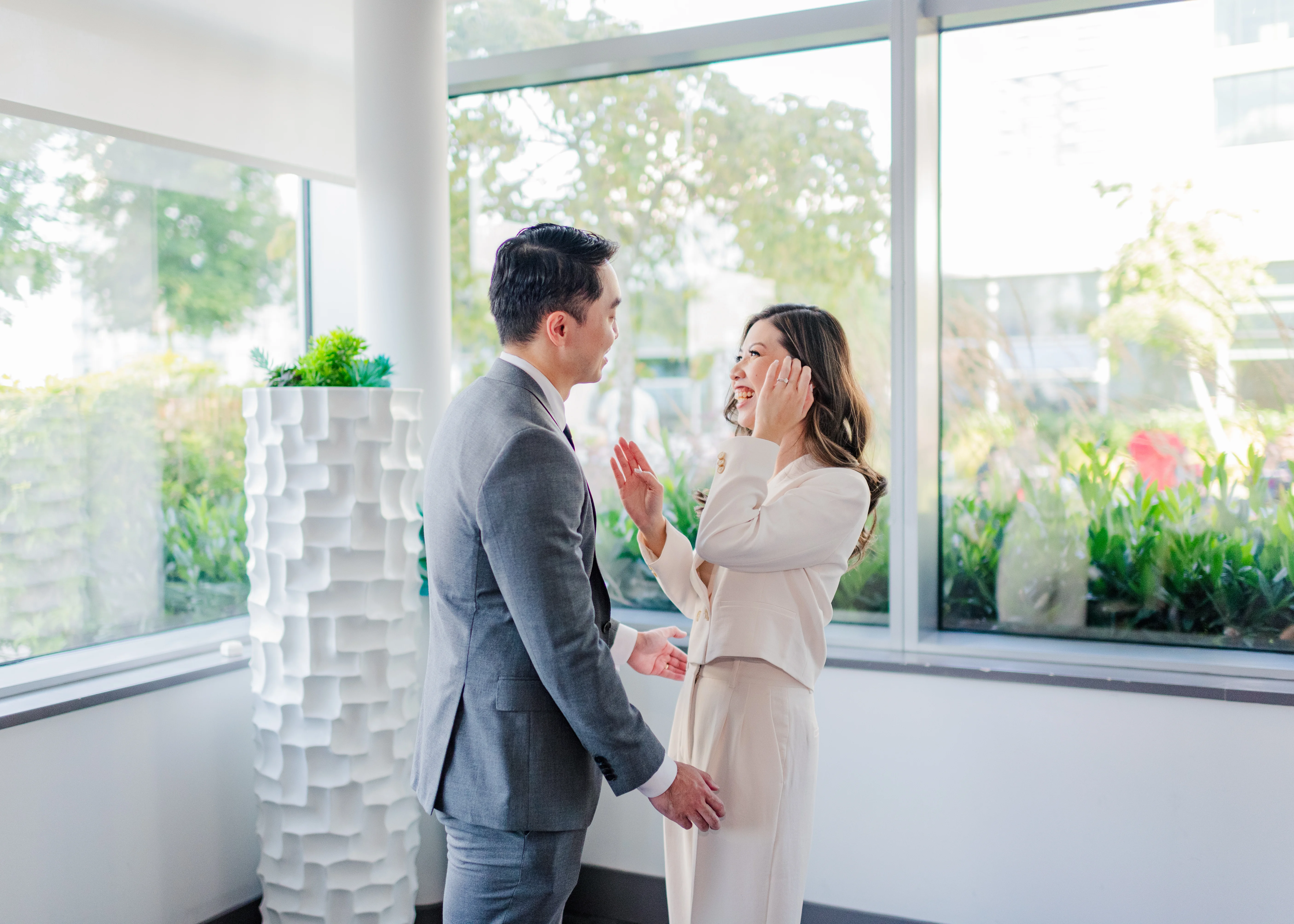 first kiss in a civil wedding ceremony in Burnaby, B.C.