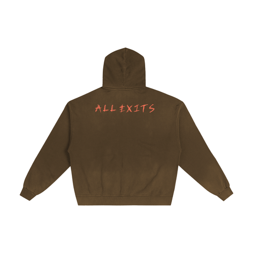 【SATIIIZ】Leffen Saffa Damage Hooded Zip-Up Hand-Frayed Sunfade Zip Hoodie | Allexitz Llc