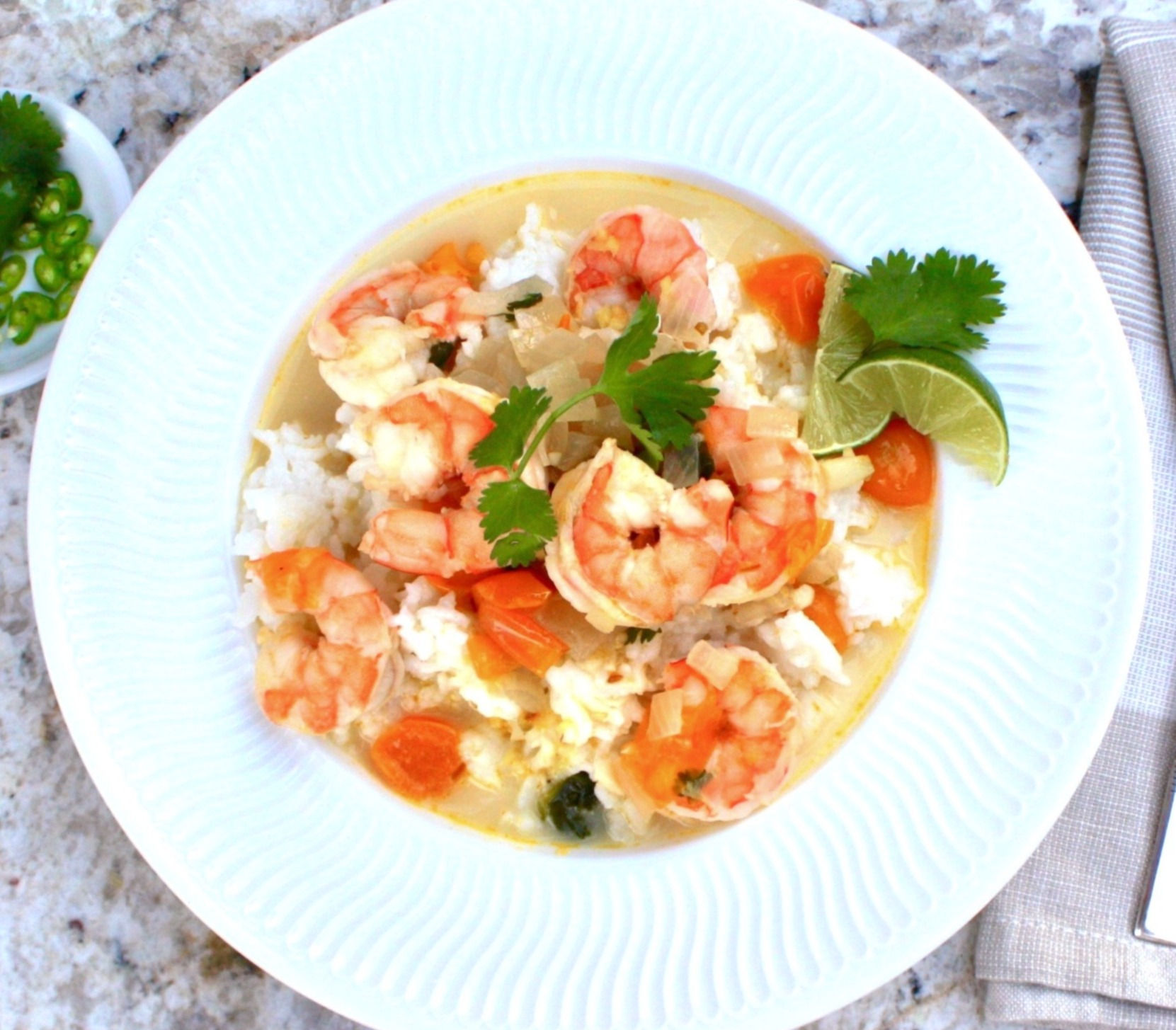 Brazilian Shrimp in Coconut Broth with Jasmine Rice