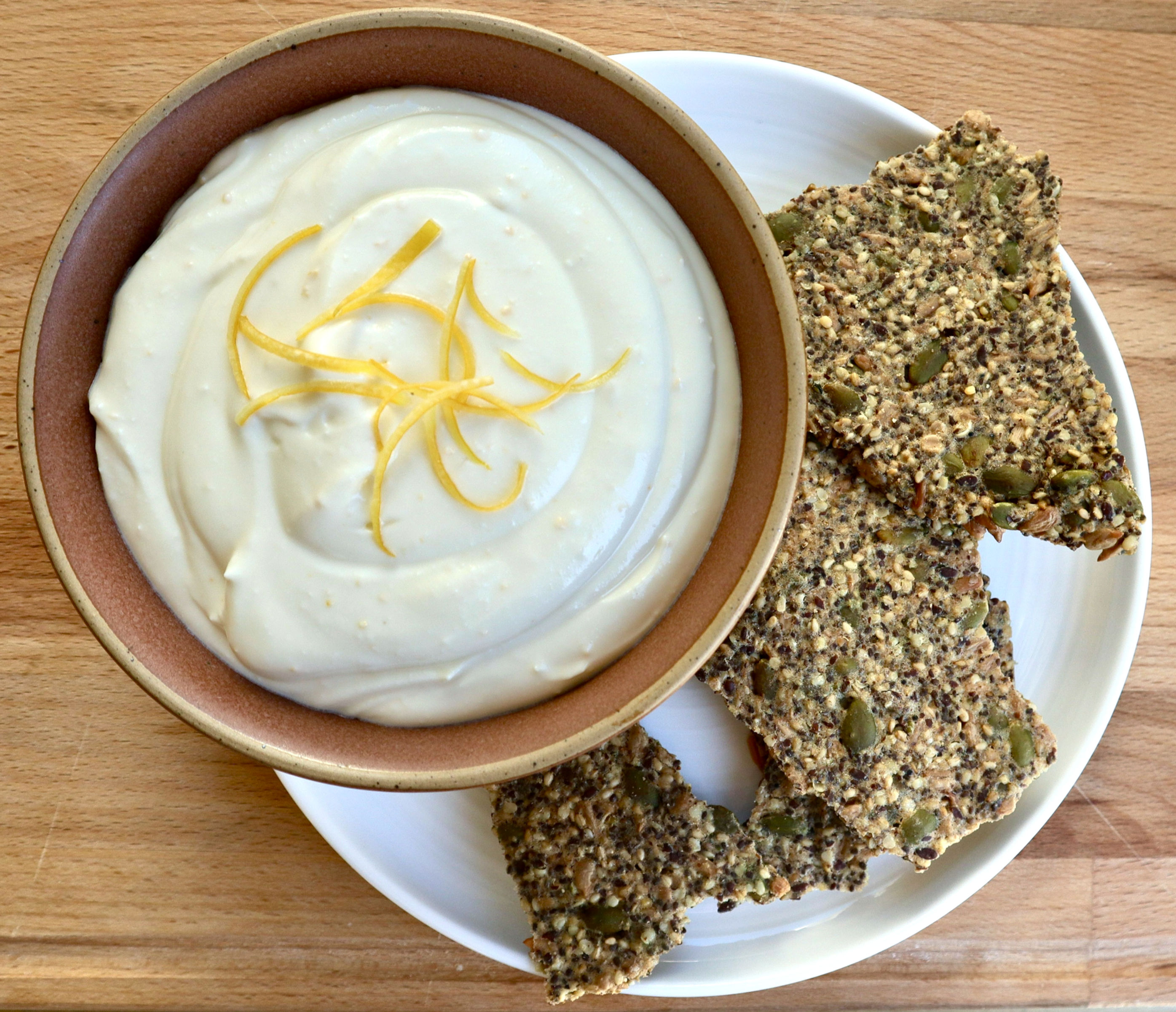 Whipped Feta Dip & Seeded Einkorn Crackers