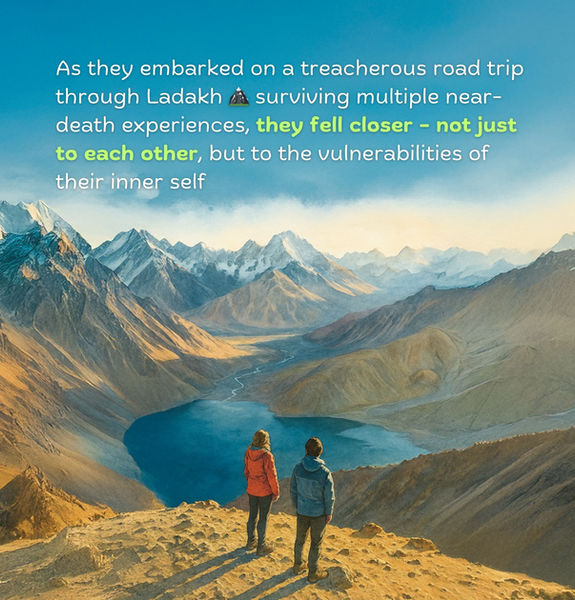 As they embarked on a treacherous road trip through Ladakh surviving multiple near- death experiences, they fell closer - not just to each other, but to the vulnerabilities of their inner self