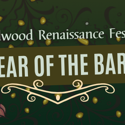 The logo for the Year of The Bard event at Wyldwood Renaissance Festival