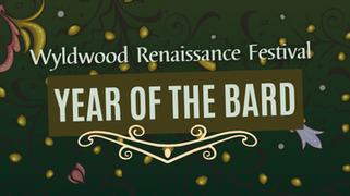 The logo for the Year of The Bard event at Wyldwood Renaissance Festival