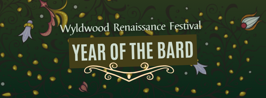 The logo for the Year of The Bard event at Wyldwood Renaissance Festival