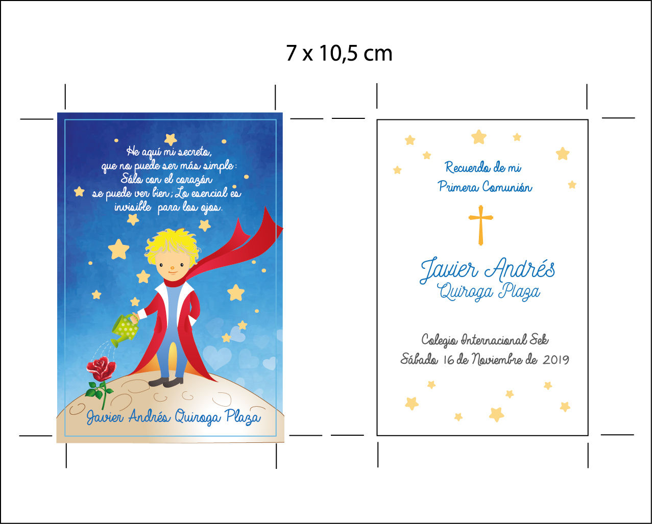 Santitos 7 x 10 cms. Mod. Principito 16 uni. x $16.990