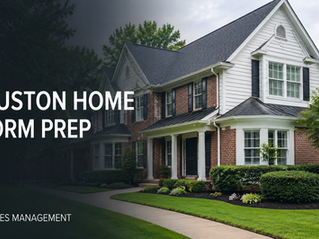 Illustration of a Houston-style home with Houston Home Storm Prep title