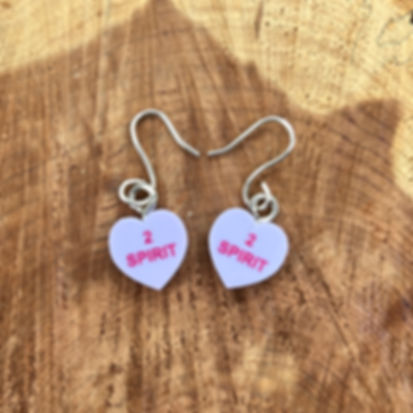 Two Spirit Candy Heart earrings