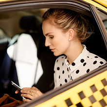 Woman in Taxi