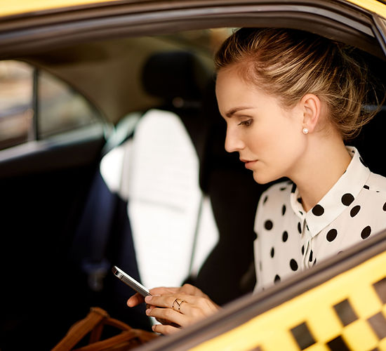 Woman in Taxi