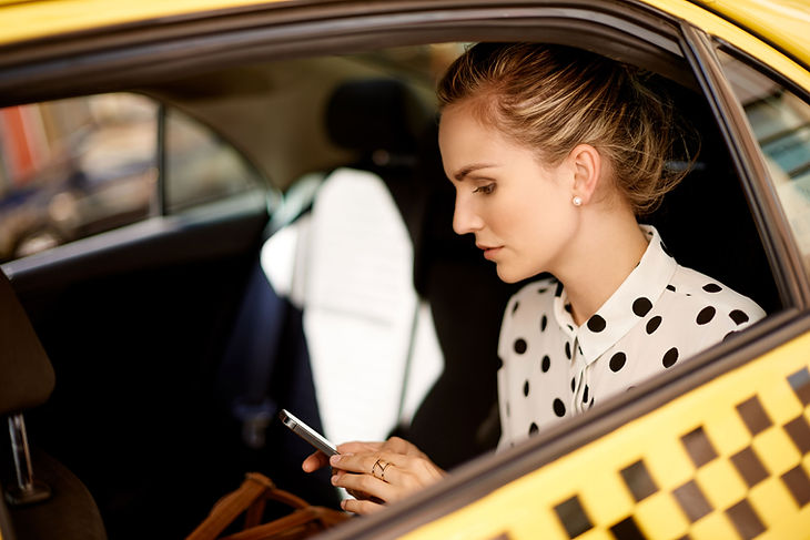 Woman in Taxi