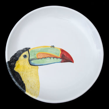 Handmade ceramic decorative plate, contemporary art